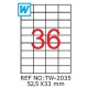 Etichete autoadezive TANEX, 36/A4 , 52,5 x 33mm 