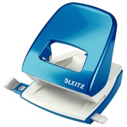 Perforator metalic LEITZ WOW 5008 NeXXt Series, cutie, 30 coli - albastru metalizat