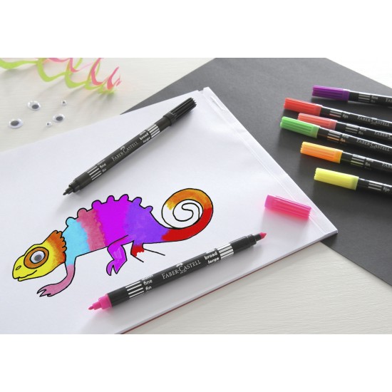 Carioci, 2 capete, 10 culori/set, FABER CASTELL 