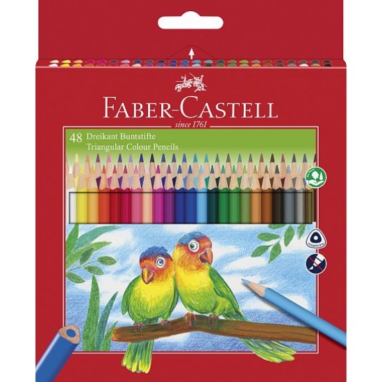 CREIOANE COLORATE TRIUNGHIULARE 48 CULORI + ASCUTITOARE Faber-Castell