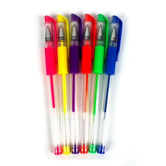 Pix cu gel 6 culori neon/set