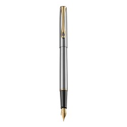 STILOU DIPLOMAT Traveller - Stainless Steel Gold - stilou cu penita M, din otel inoxidabil