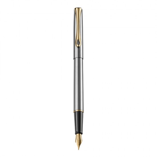 STILOU DIPLOMAT Traveller - Stainless Steel Gold - stilou cu penita M, din otel inoxidabil