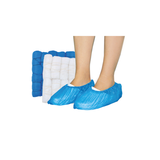Acoperitori albastri pentru pantofi, LDPE,  100 buc/Set