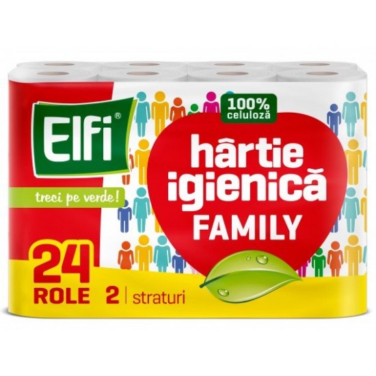 Hartie igienica Elfi Family, 2 straturi, 24 role