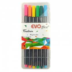 Fineliner, forma hexgonala, varf 0.4 mm ,12buc/cutie plastic