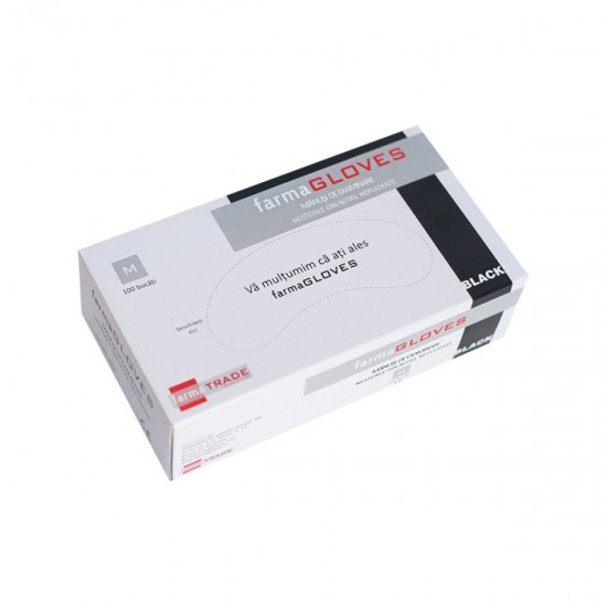Manusi nitril nepudrate, farmaGLOVES 100 bucati