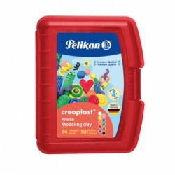 PLASTILINA CREAPLAST 240G, SET 10 CULORI ASORTATE