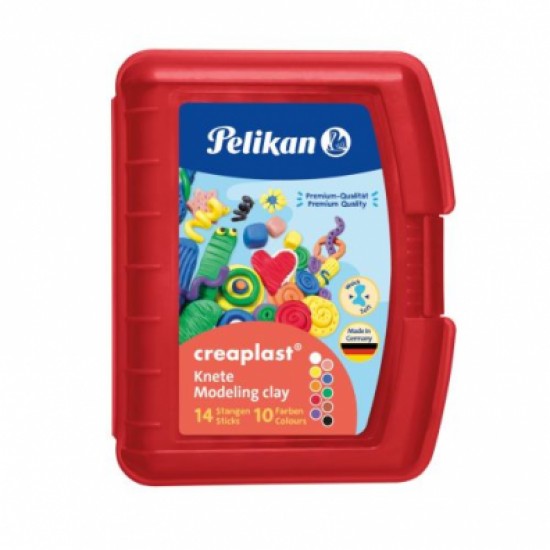 PLASTILINA CREAPLAST 240G, SET 10 CULORI ASORTATE