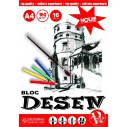 Bloc de desen, A4, 160 g-mp, 16 file, PIGNA