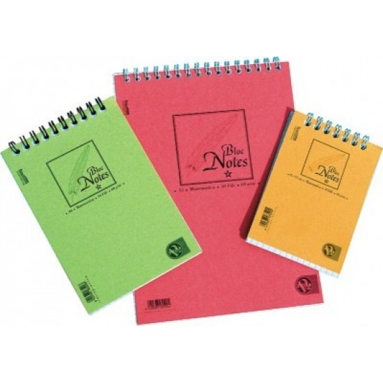 Bloc notes, spira, format A7, 50 file, matematica, PIGNA Basic