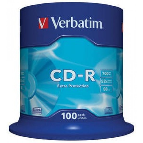 CD-R, 700MB, 52X, 100 buc/bulk, VERBATIM Extra Protection