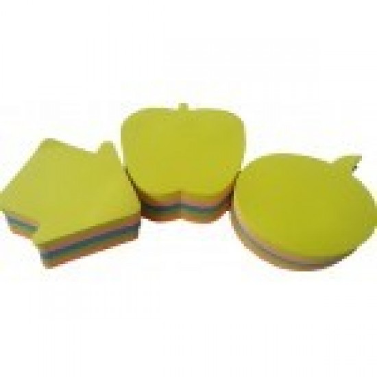 Notes autoadeziv cub, 250 file-set, diferite forme, culori neon, EVOffice