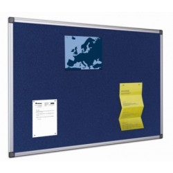 Panou din material textil albastru (fetru) 2 fete cu rama din aluminiu  120x180 cm EVOffice