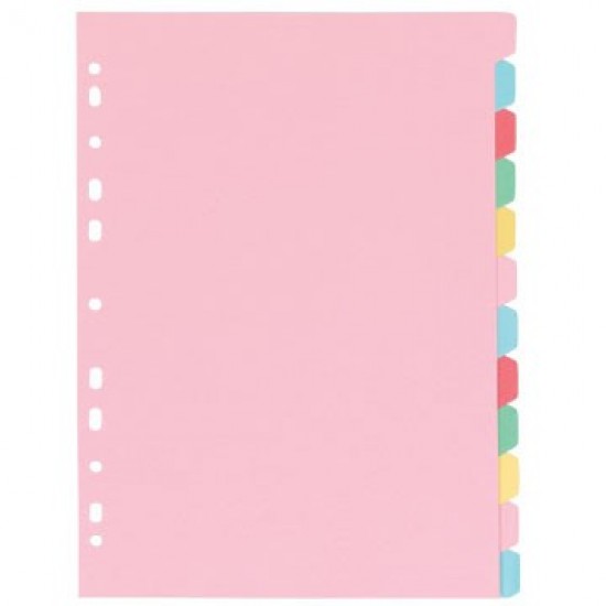 Separatoare din carton ESSELTE, A4, 12 culori. 