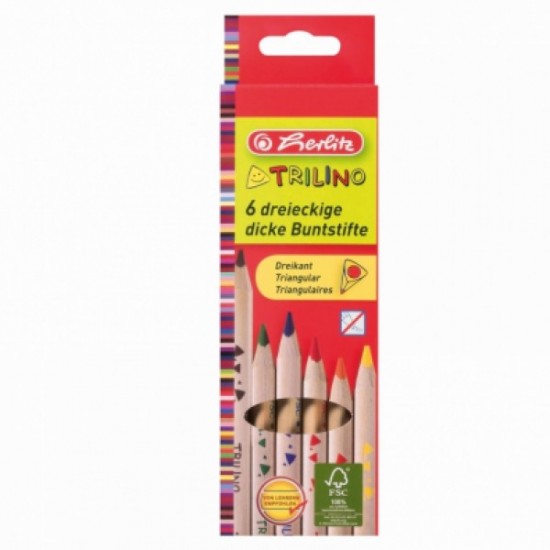 CREIOANE COLOR TRIUNGHIULAR TRILINO, SET 6, Herlitz