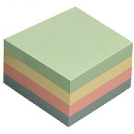 Notes autoadeziv cub, 76 x 76mm, 400 file-set, diferite culori pastel, EVOffice