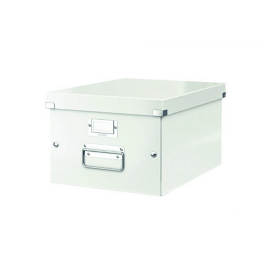 Cutie LEITZ Click & Store medie 281 x 200 x 369 mm, carton laminat - alb