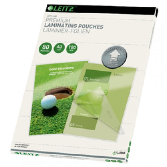 Folie LEITZ UDT pentru laminare la cald, A3, 80 microni 100 folii/top