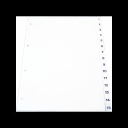 Index plastic gri, numeric 1-20, A4, 120 microni, Optima