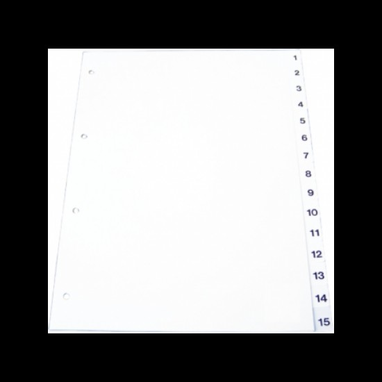 Index plastic gri, numeric 1-20, A4, 120 microni, Optima