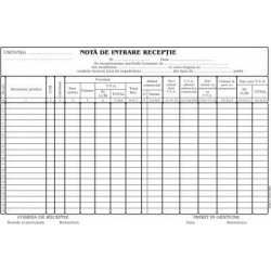 Nota de intrare receptie, format A4, tipar fata, autocopiativ, 100 file/carnet