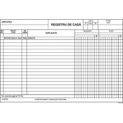 Registru de casa, format A4, tipar fata, autocopiativ, 100 file/carnet