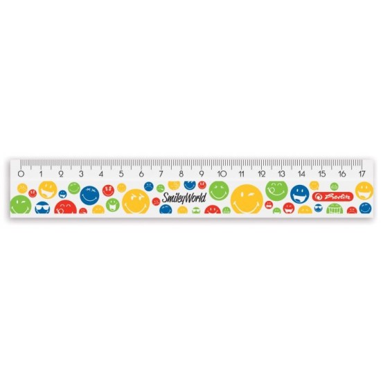 RIGLA PLASTIC 17CM SMILEYWORLD RAINBOW