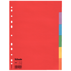 Separatoare din carton ESSELTE, A4, 6 culori. 