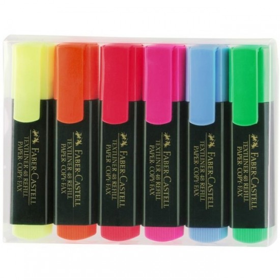 Textmarker, 6 culori/set, FABER CASTELL 1548