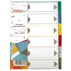 Separatoare plastic 6 culori-set EVOffice