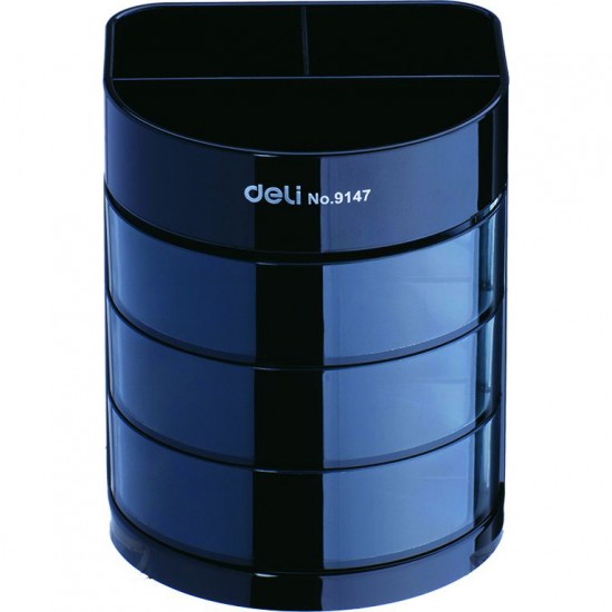 Suport Birou 6 Compartimente Negru Deli