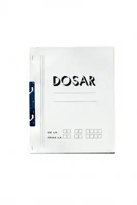 Dosar din carton, incopciat 1/1, 230 g/mp, alb
