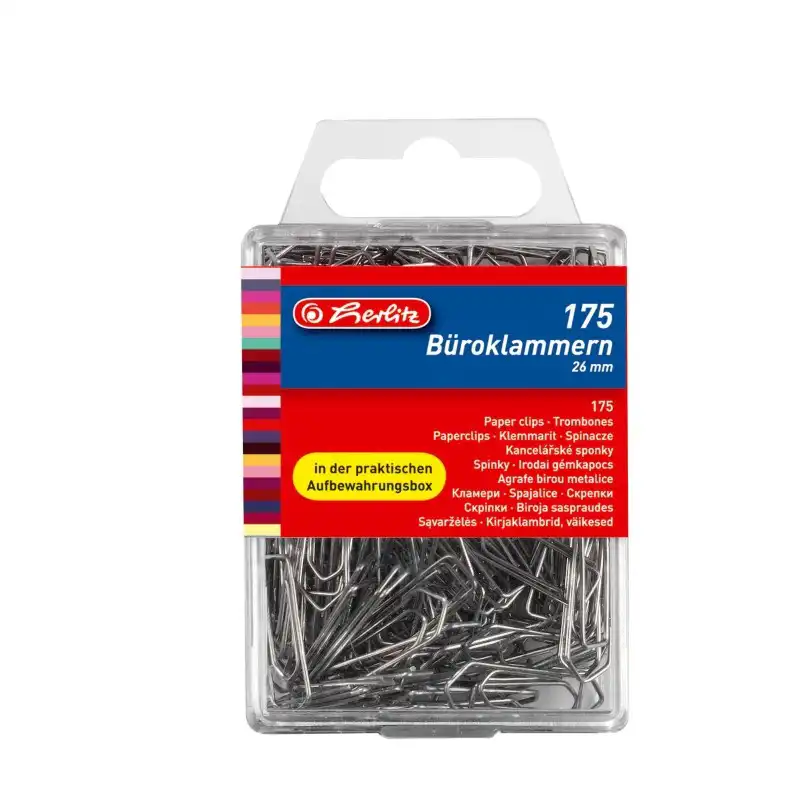 AGRAFE BIROU METALICE 26MM 175 BUCATI-CUTIE HERLITZ