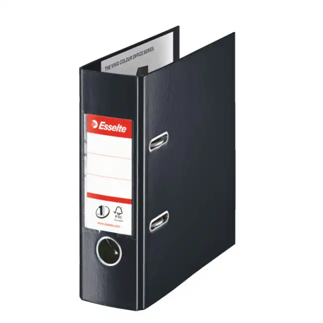 Biblioraft dublu plastifiat, A5, 7.5cm, NEGRU, ESSELTE No. 1 Power VIVIDA