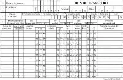 Bon de transport, format A5, tipar fata-verso, 100 file-carnet