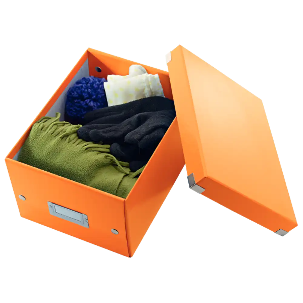 Cutie LEITZ Click & Store mica 216 x 160 x 282 mm, carton laminat – portocaliu