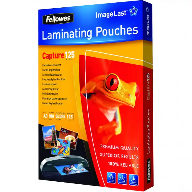 Folie laminare A3, 125 microni, 100 folii/cutie, FELLOWES Capture125