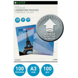 Folie LEITZ UDT pentru laminare la cald, A3, 100 microni 100 folii/top