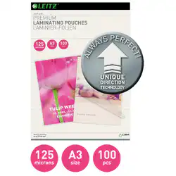 Folie LEITZ UDT pentru laminare la cald, A3, 125 microni 100 folii/top