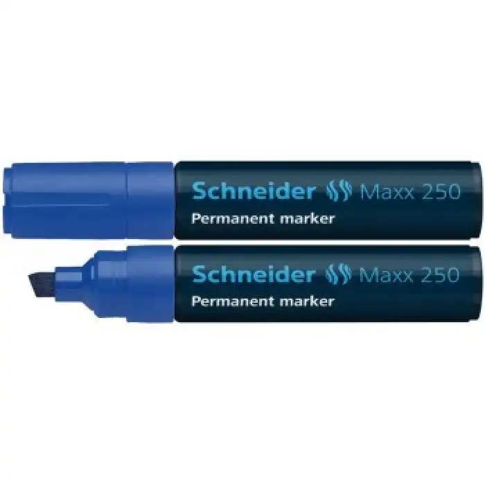 Permanent marker SCHNEIDER Maxx 250, varf tesit 27mm, albastru