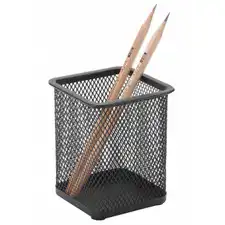 Suport metalic Mesh, pentru instrumente de scris, forma patrata, Q-Connect – negru
