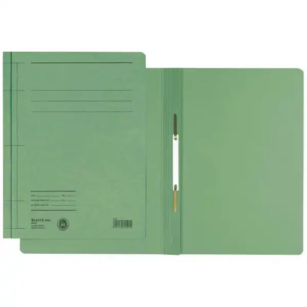 Dosar din carton, cu sina, 250 g/mp,  LEITZ, verde