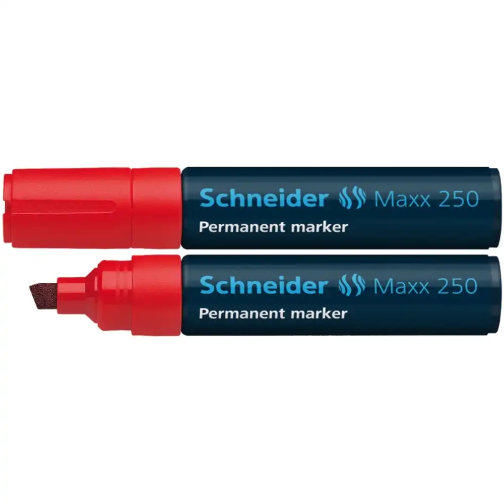 Permanent marker SCHNEIDER Maxx 250, varf tesit 27mm, rosu