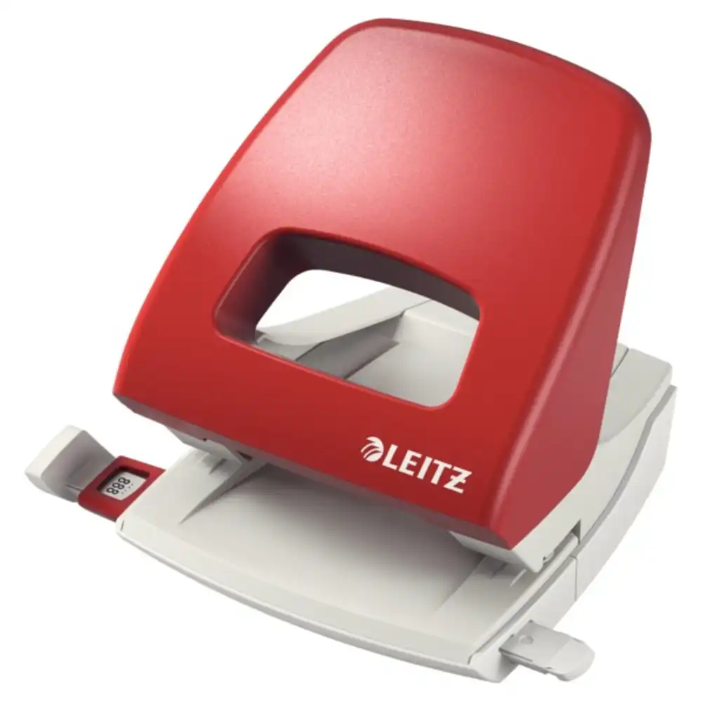 Perforator plastic LEITZ 5005 NeXXt Series, 25 coli – rosu