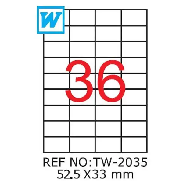 Etichete autoadezive TANEX, 36/A4 , 52,5 x 33mm
