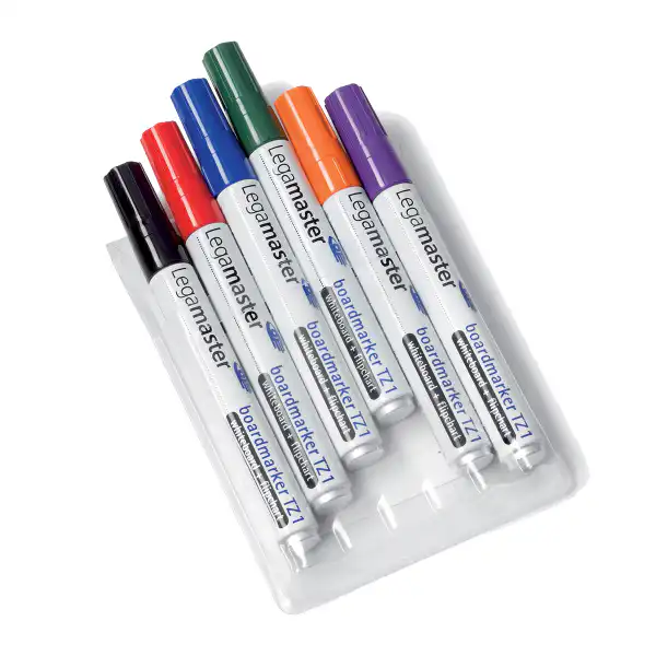 Marker pentru tabla Legamaster TZ1, varf rotund, 1.5-3 mm, 6 culori/set