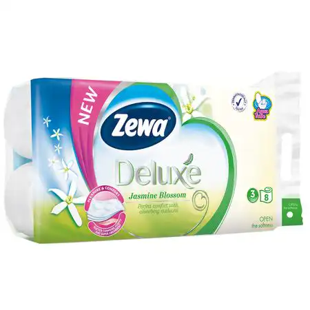 Hartie igienica Zewa Deluxe Jasmine Blossom, 3 straturi, 8 role