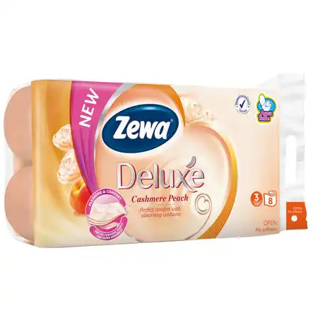 Hartie igienica Zewa Deluxe Peach, 3 straturi, 8 role