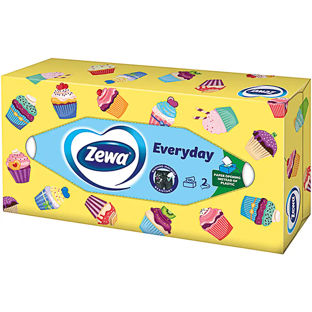 Servetele faciale ZEWA, 2 straturi, 100 buc./cutie